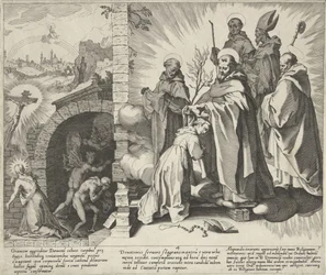 Catharina bidd / Visioen van Catharina / Catharina wordt Dominicanes Scènes uit het leven och wonderen van de Heilige Catharina van Siena (serietitel) Life, Death, and Selected Miracles of B. Catherine the Elder (...) (serietitel)