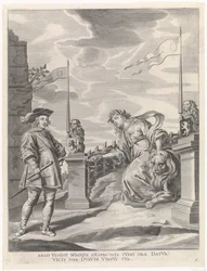 Ferdinand får nycklarna till staden av stadsjungfrun i Gent Kardinal-barnets glädjefulla inträde i Gent, 1635 (serietitel)