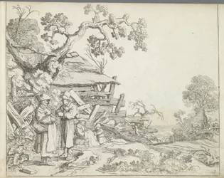 Landskap med en bonde och hans fru Landskap med figurer (serietitel) Mirror of Nature och School of Drawing (...) (serietitel)
