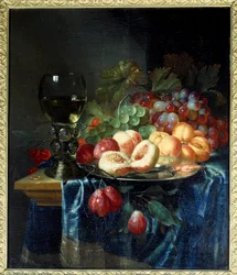 Frukt och vin. Målning av Pieter De Ring (1615-1660) Ec. Hol.