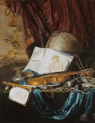 Stilleben med musikinstrument, 1650.