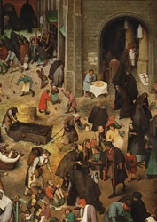 Kampen mellan karneval och fasta (målning på ek)