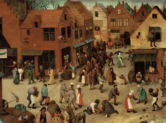 Kampen mellan karneval och fasta (målning på ek)