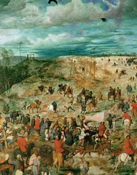 Jesus bär korset (målning på ek)