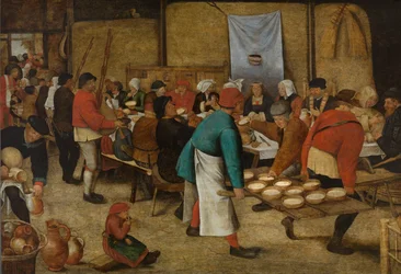 Bondbröllop i en lada, ca 1616 (olja på pannå)