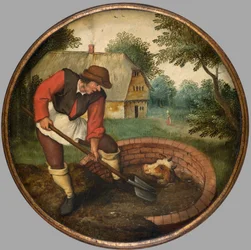 Det är för sent att fylla i brunnen efter att kalven har drunknat, ca 1594 (olja på panel)