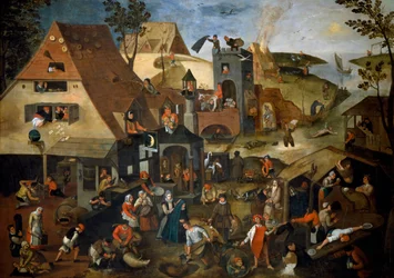 Nederländska ordspråk, ca 1559 (olja på panel)