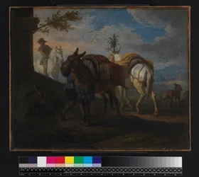 Mulor som stannar vid vägkanten, före 1720
