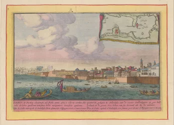 Utsikt över Cadiz Cadix, beläget i Andalusien, vid floden Guadalquivir, på en halv ö (...) (titel på objektet) Theatrum Hispaniae (...) (serietitel)
