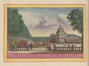 Kungliga palatset i Aranjuez Aranguez, Koninklyk Lusthof, sju mil från Madrid (titel på objekt) Theatrum Hispaniae (...) (serietitel)