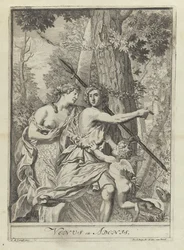 Skriv ut 11 från serieritningsexempel med Venus och Adonis