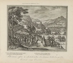 Abraham träffade Melkisedek förening av fredliga sinnen (titel på objekt) The Sacred Emblems and the Main History of Both Testaments (Oude Testament) (serietitel) Bilder och figurer av böcker (serietitel)