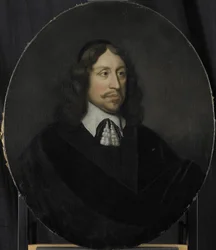 Porträtt av Johan de Vries, direktör för Rotterdams kammare i Nederländska Ostindiska kompaniet, vald 1667