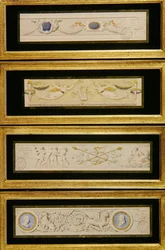 Fyra mönster för friser, ca 1823 (akvarell, bläck & tvätt på papper)