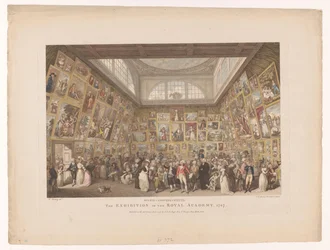 Tentoonstelling i Royal Academy i London 1787 The Exhibition of the Royal Academy, 1787 (titel på objekt)