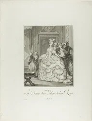 Drottningens hovdam, från Monument du Costume Physique et Moral de la fin du Dix-huitième siècle