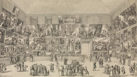 Utsikt över salongen 1785.