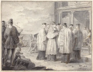 Paulinus, kardinal och patriark av Aquileia, flyttar sin plats till Grado
