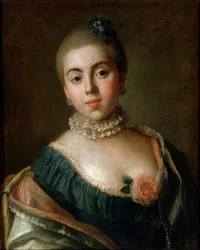 Porträtt av grevinnan Anna Golitsyna, friherrinnan Stroganova, 1759.