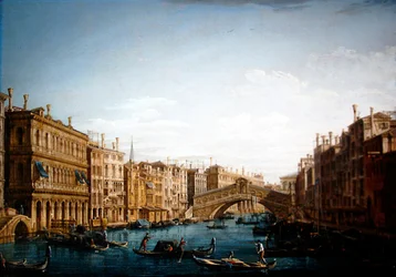 Canal Grande ser norrut mot Rialtobron (olja på duk)