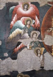 Den sista domen, detalj av änglar - Fresco