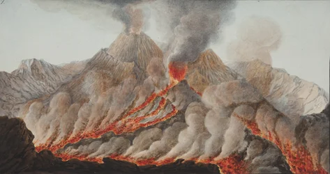 Platta X från Campi Phlegraei: Observations of the Volcanoes of the two Sicilies av William Hamilton, 1776 (wc på papper)