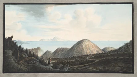 Vy över det nuvarande tillståndet för det lilla berg som höjdes av explosionen år 1760, Platta XIII, från 