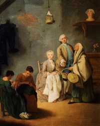 Broderiverkstad av Pietro Longhi (1701-1785)