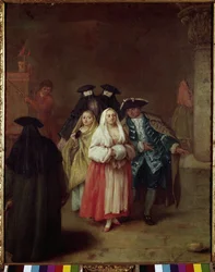 Den nya världen - målning av Pietro Longhi (1702-1785), olja på duk, 61x49 cm, cirka 1756. Venedig, Querini Stampalia Foundation