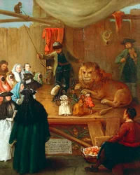 Lejonets hytt av Pietro Longhi (1701-1785) Olja på duk, 62x51 cm