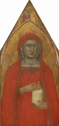 Sankta Maria Magdalena, med en ängel [vänster panel]