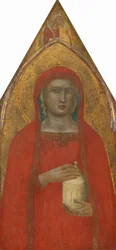 Sankta Maria Magdalena, med en ängel [vänster panel], troligen 1340.