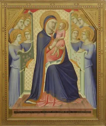 Jungfru och barn på tronen av änglar, 1340 (tempera på panel)