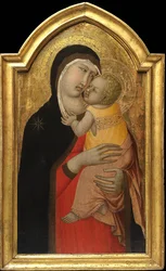 Jungfru och barn par Lorenzetti, Pietro (ca 1300-ca 1348). Tempera på panel,, Privat samling