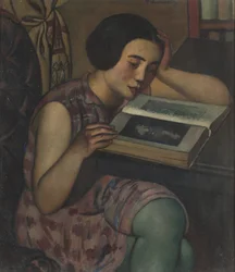 Ung flicka läser, 1928