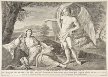 En ängel som visar sig för Hagar, 1727-72.