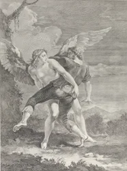 Jakob brottas med ängeln, 1730-39.