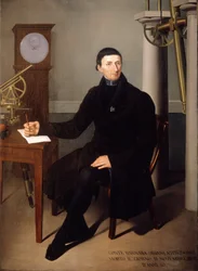 Porträtt av Barnaba Oriani, astronom (1752 - 1832) av N. Carducci. 1800-talsmålning.