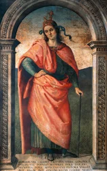 Cato av Pietro Perugino (ca 1450-1523), fresk, Collegio del Cambio, Perugia