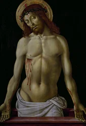 Kristus i Pieta, av Perugino (1450 ca-1523), olja på trä, cm 525x365