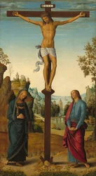 Korsfästelsen med jungfrun, Sankt Johannes, Sankt Hieronymus och Sankta Maria Magdalena [mittpanelen]