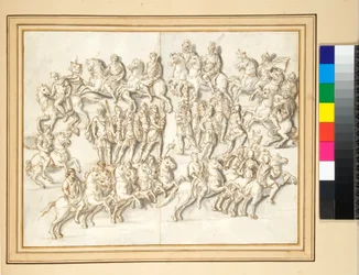 Basen av kolonnen av Antoninus Pius, östra sidan (penna och grå tvätt)