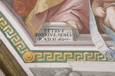 Konstnärens signatur, Jungfru Marias kröning (detalj av 3496331)