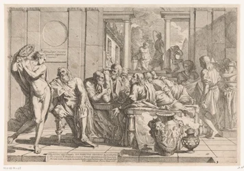 Alkibiades avbryter samtalet mellan Sokrates och hans vänner