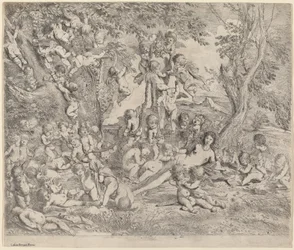 Venus i en trädgård med amoriner