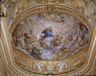 Antagandet av jungfrufresken av Pietro da Cortona (Peter av Cortona) (1596-1669) 1652 Rom, Santa Maria-kyrkan i Vallicella Italien