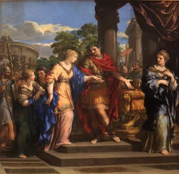 Caesar ger Kleopatra Egyptens tron, ca 1637 (olja på duk)