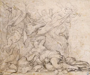 Venus, studie för Triumph of Divine Providence, fresk på valv i hallen på Palazzo Barberini, Rom