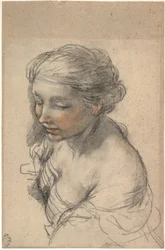 Byst av en ung kvinna som vändes åt vänster, 1637
