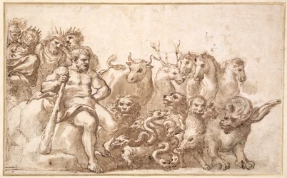 PD.10-1922 Allegory of the Labours of Hercules (penna och bläck och tvätt)